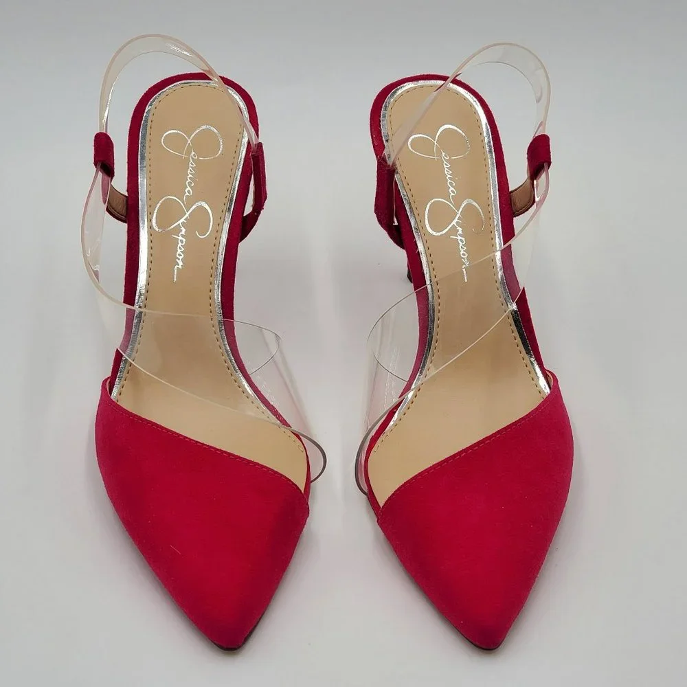 Jessica Simpson Magenta Sling Back Heels - Picture 5 of 17